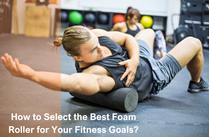 Man using foam roller for fitness, stretching and muscle recovery, ideal for selecting the best foam roller for fitness goals