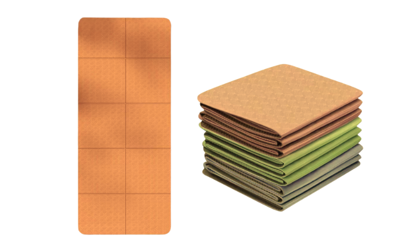 Foldable, portable TPE yoga mats for travel