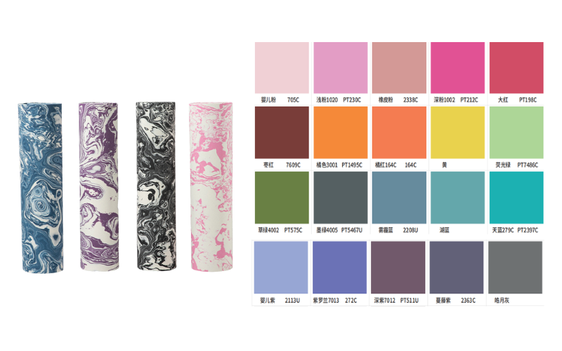 Vibrant color selection for customized TPE yoga mats
