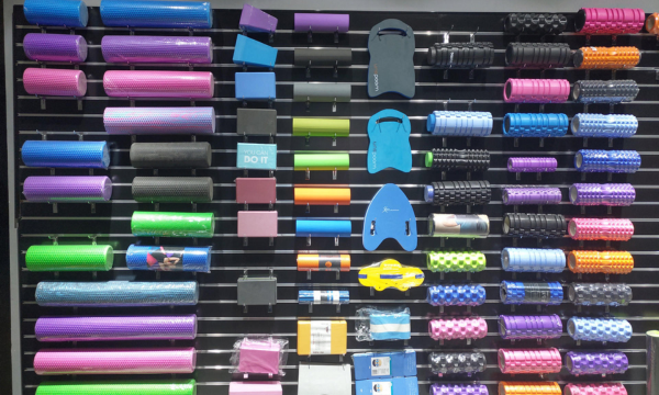 Colorful Foam Rollers Display for Bulk Purchase