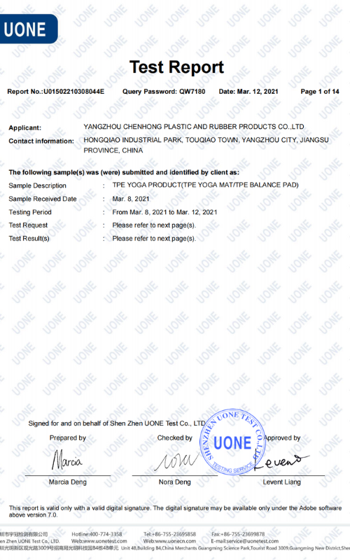 CE Test Report for WellfitSource Balance Pad Product