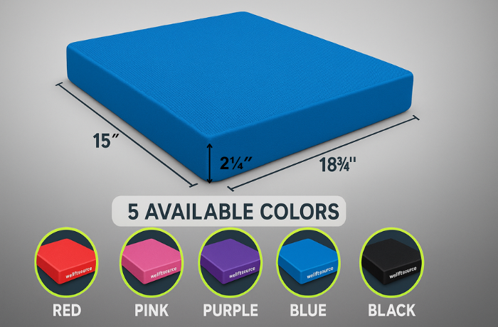 Customizable blue balance pad with 5 available color options