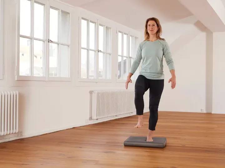 Home Workout with Rectangular Balance Cushion