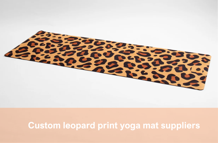 Leopard print yoga mat in classic orange and black design