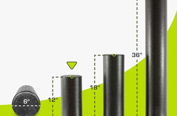 Foam Roller Length Guide with Inch Markers

