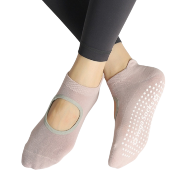 Ballet-style yoga socks with anti-slip sole for studio use