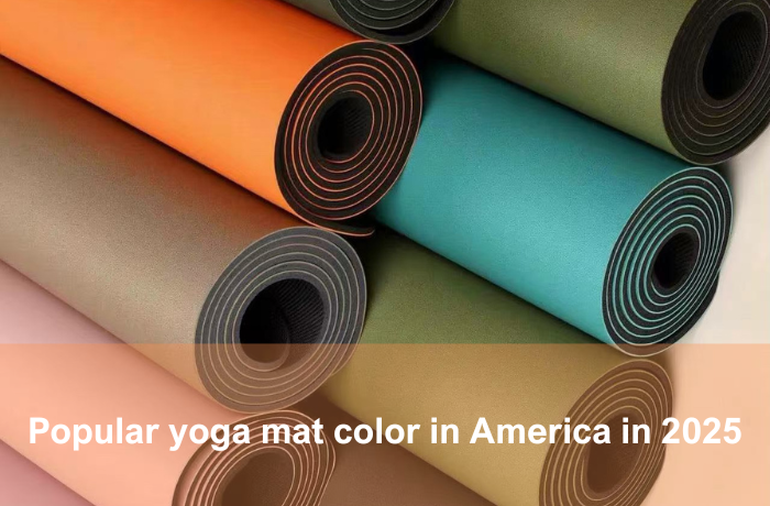 2025 popular yoga mat colors stacked rolls close-up