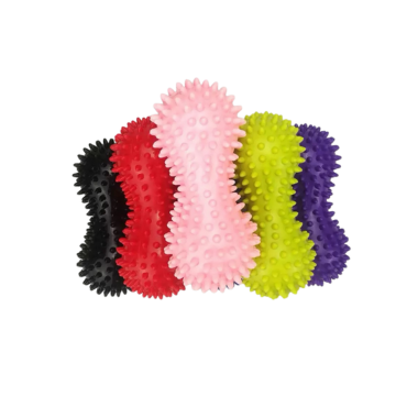 Spiky peanut-shaped massage balls in various colors for muscle release