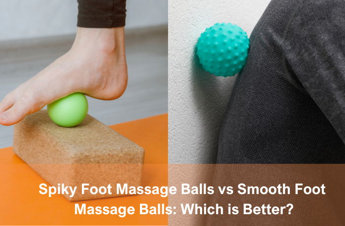 Foot massage using spiky ball and smooth ball comparison