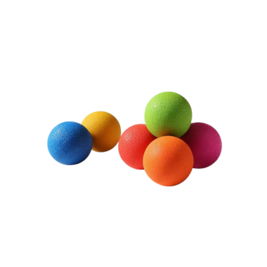 Black massage ball with grid pattern for trigger point and deep tissue relief