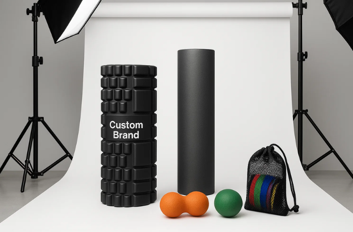 Custom branded foam rollers, massage balls, and fitness recovery tools for OEM yoga, fitness, and therapy product solutions