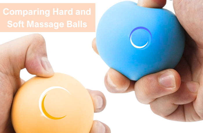 ompare soft and hard massage balls for pain relief