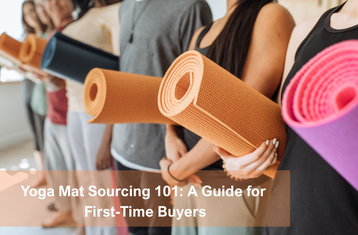 Yoga mat sourcing guide for first-time buyers holding colorful mats | Wellfitsource