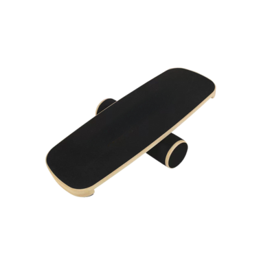 Wooden balance board with roller for advanced coordination training