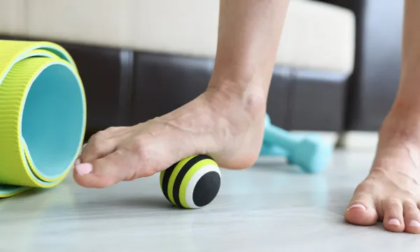 Foot massager ball used for plantar fascia relief and muscle recovery