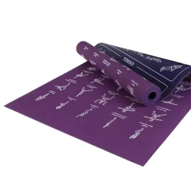 Printed PVC yoga mat with yoga poses for brand customization
