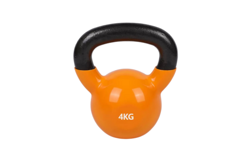 kettlebell with black handle and glossy finish