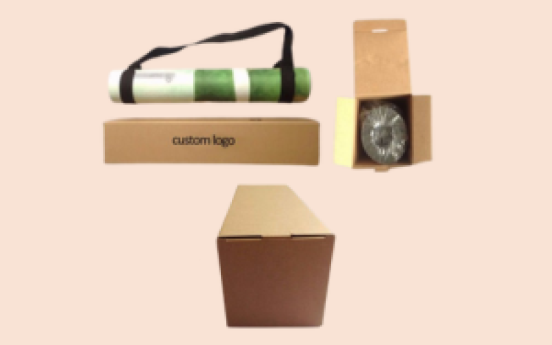 Eco-friendly custom packaging options for suede yoga mats with logo and strap