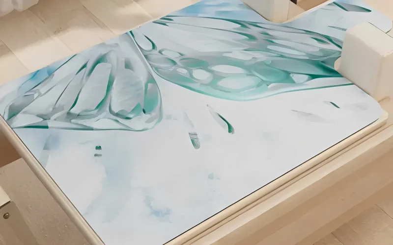 printed suede yoga mat