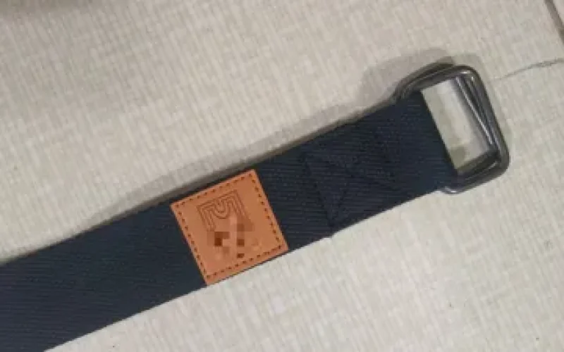 rubber logo on yoga strap