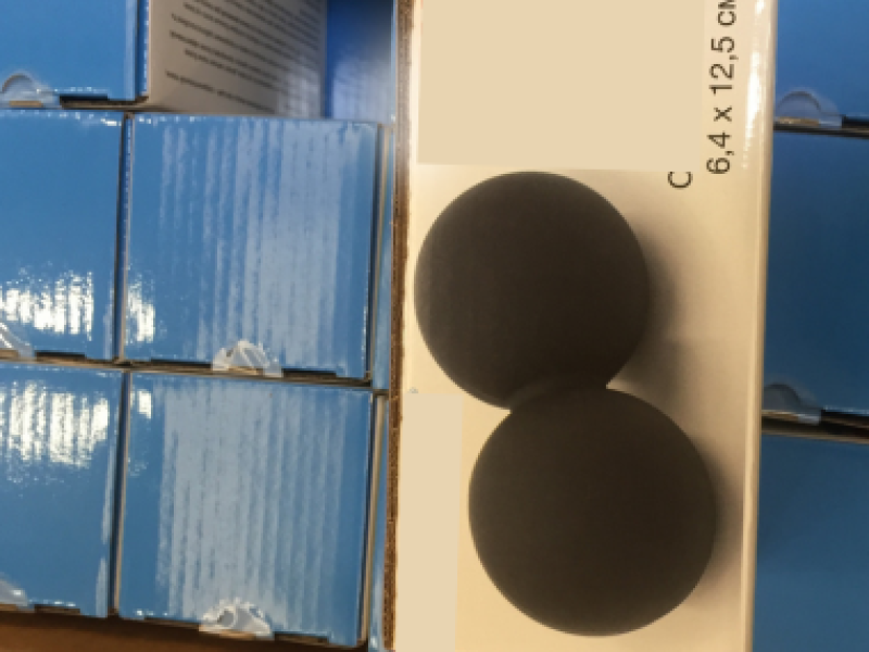 Bulk silicone massage balls in retail-ready packaging