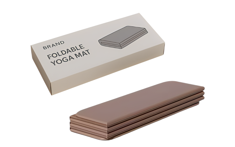 Foldable yoga mat in flat mail box for cost-effective shipping
